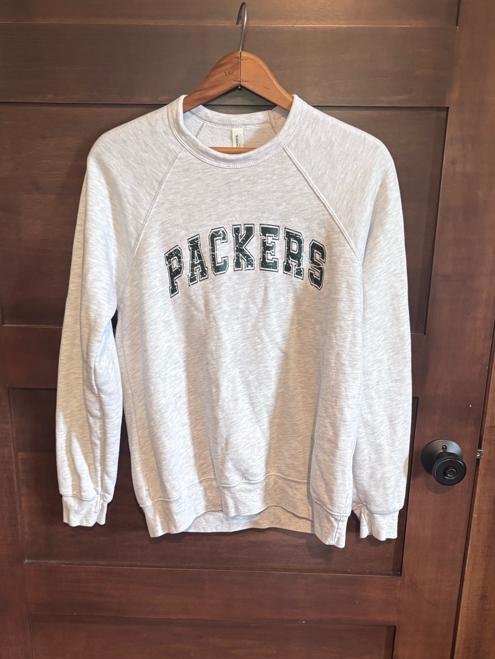 Light Gray  Green Bay Packers Crewneck Sweatshirt NFL football